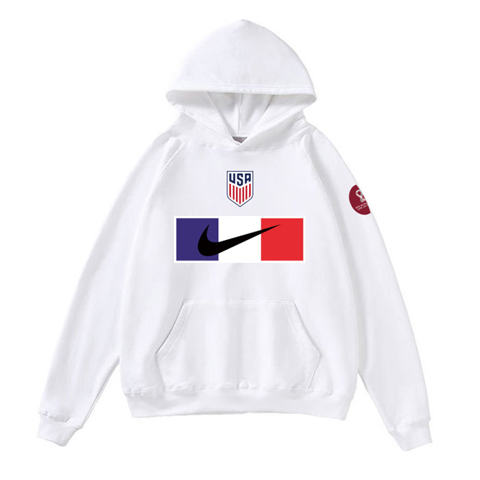 Men's American World Cup Soccer Hoodie White 001